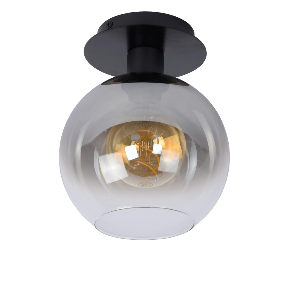 Lucide PlafondlampMarius zwart met smoke glas - 74114/01/30